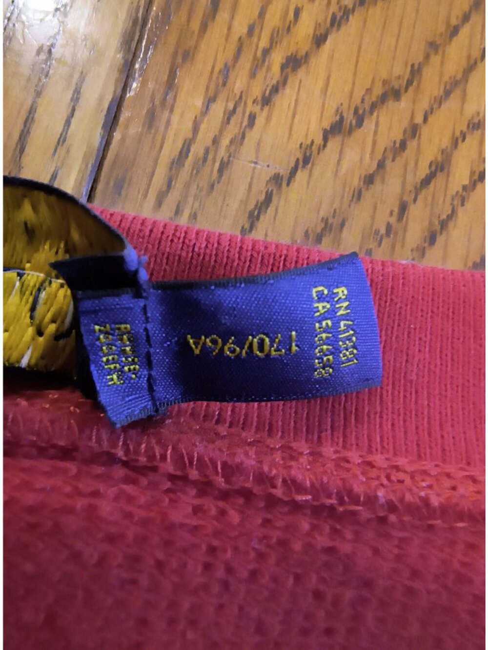 Polo Ralph Lauren Red Long Sleeve Sweatshirt L White Logo Crewneck Cotton Blend - Picture 5 of 8